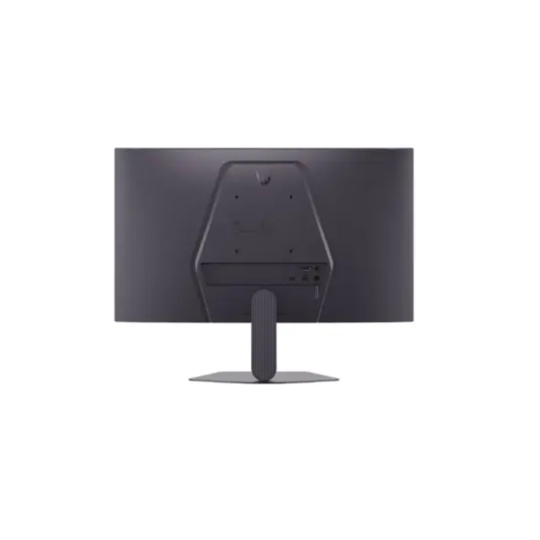Vista de la parte trasera del monitor, se aprecia la silyeta de este