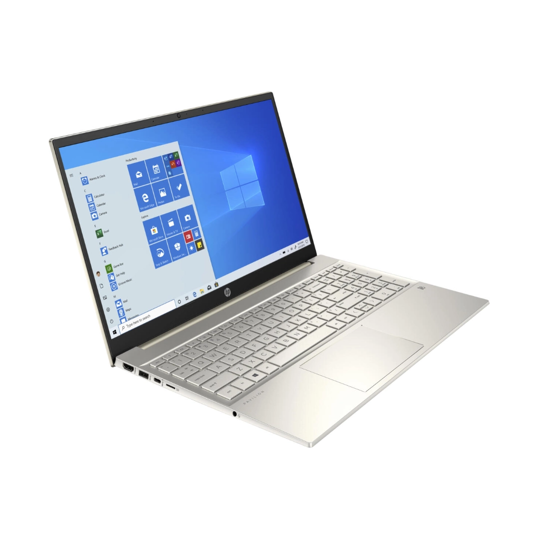 Vista de uno de los laterales del Portátil HP Pavilion, se aprecia la apertura de este y los puertos