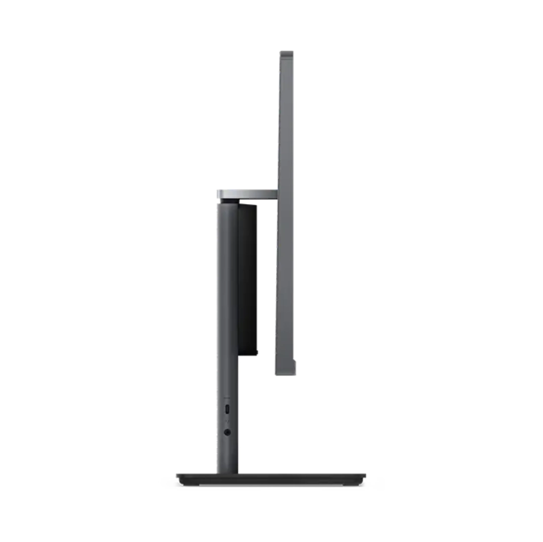 Vista del Todo en Uno Lenovo ThinkCentre Neo 50a Gen 5, de puede ver uno de sus costados