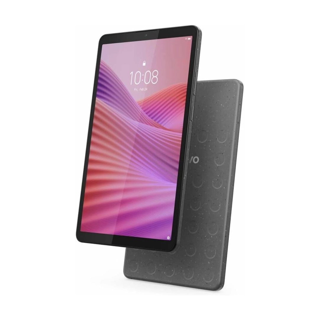 Vista de la tablet lenovo, se puede apreciar tanto la part frontal como la parte trasera de la tablet