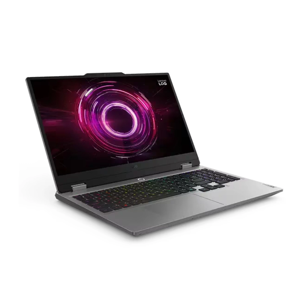 Vista de la parte frontal del portatil Portátil Lenovo LOQ 15AHP10, se