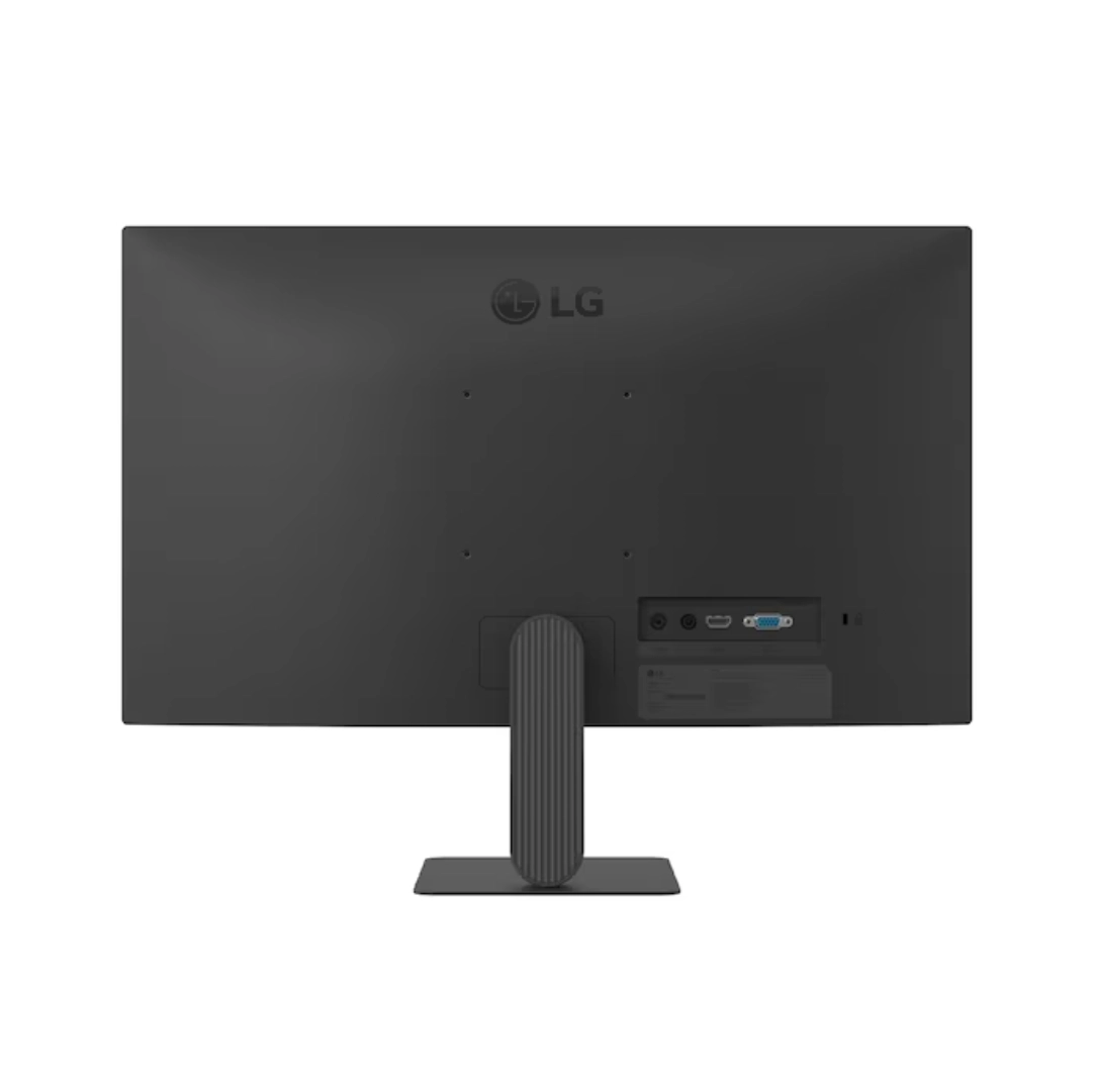 Vista de la parte trasera del Monitor LG 24U411B-B, se aprecian los puertos y la base