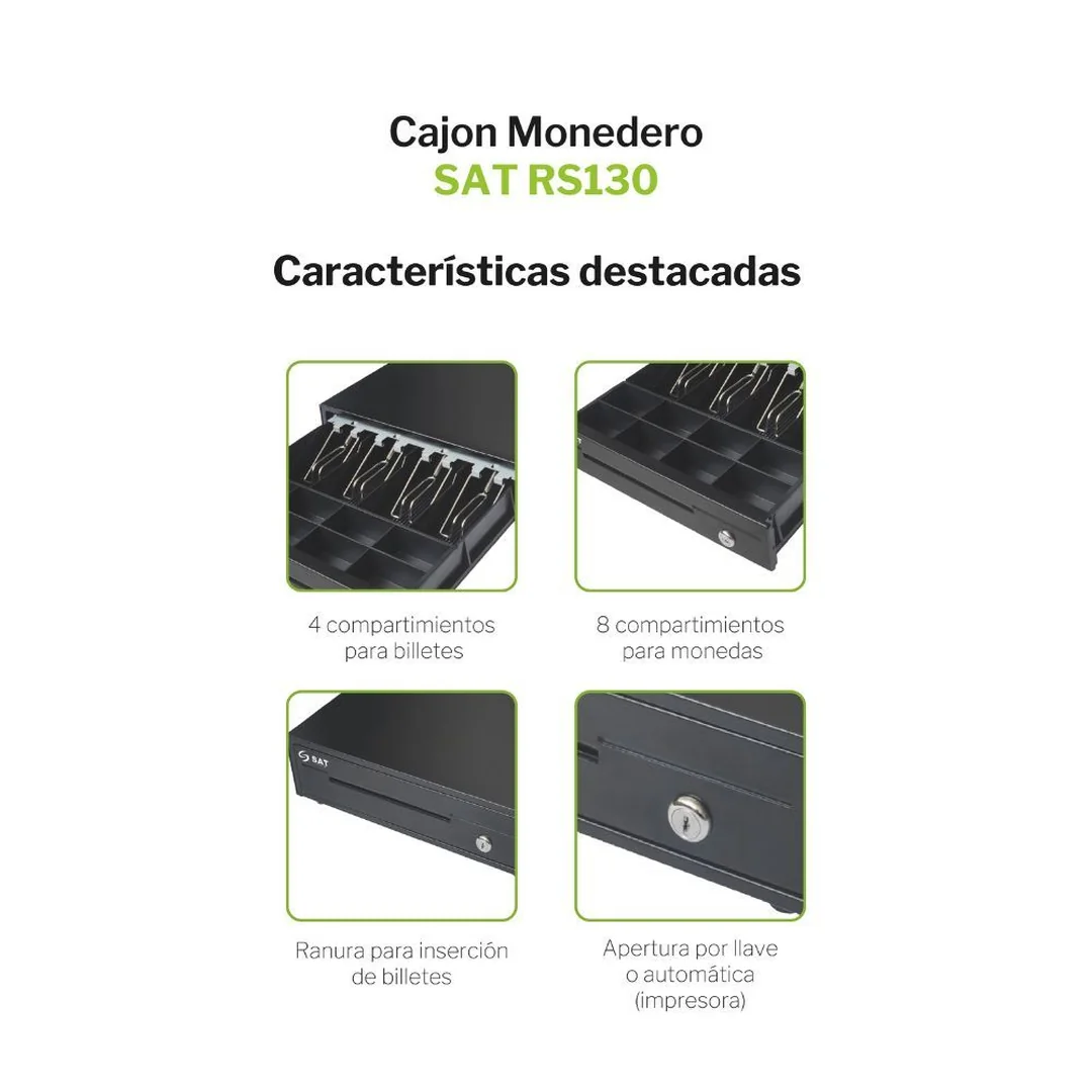 Cajón Monedero SAT RS130 Negro
