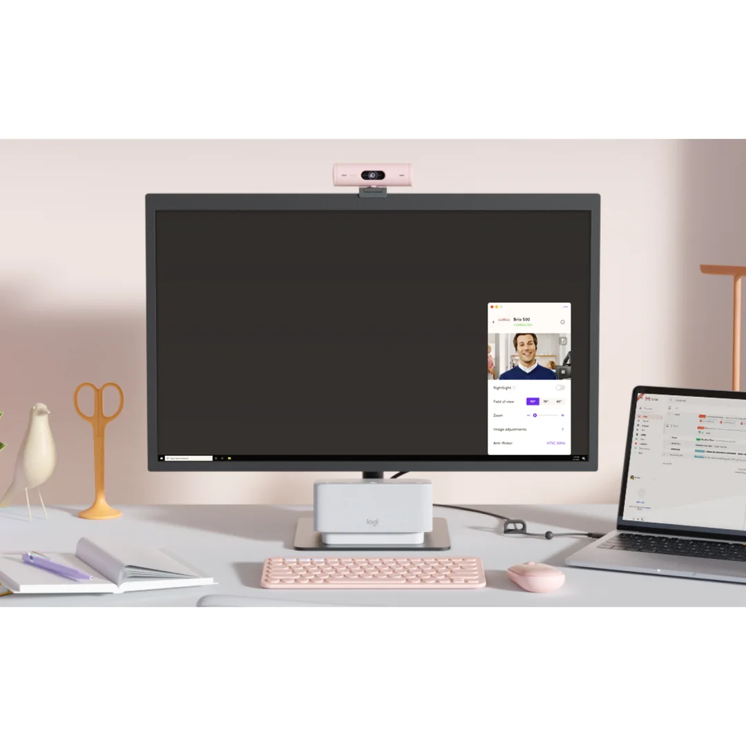 Cámara web Logitech Brio 500 Full HD rosada