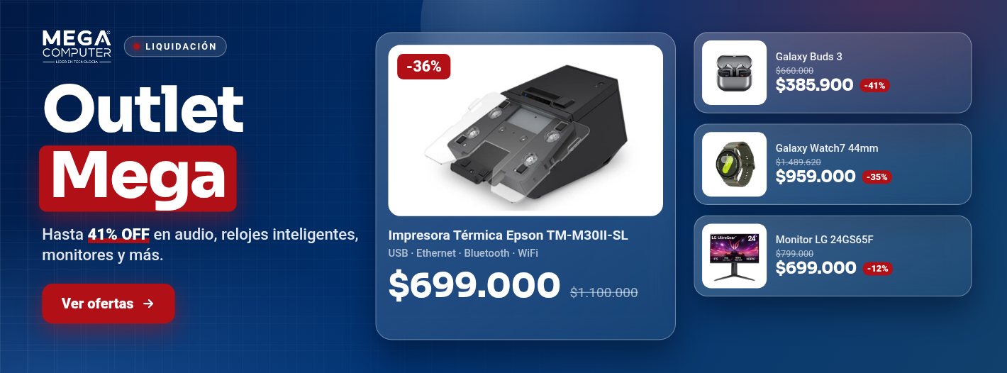 Outlet Mega: liquidación con hasta 41% OFF en tecnología