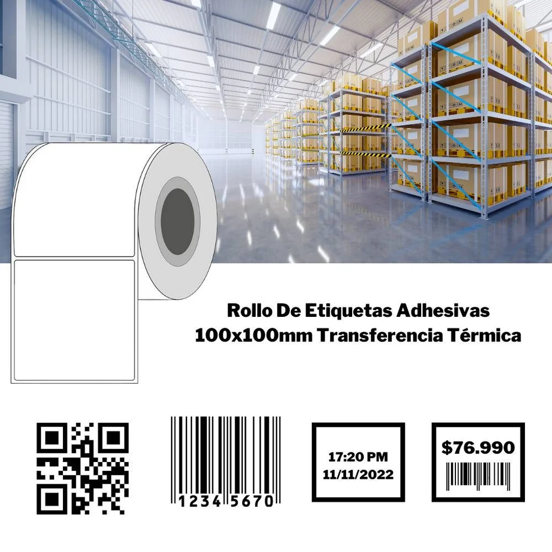 Rollo de Etiquetas TT SAT 100x100mm x500