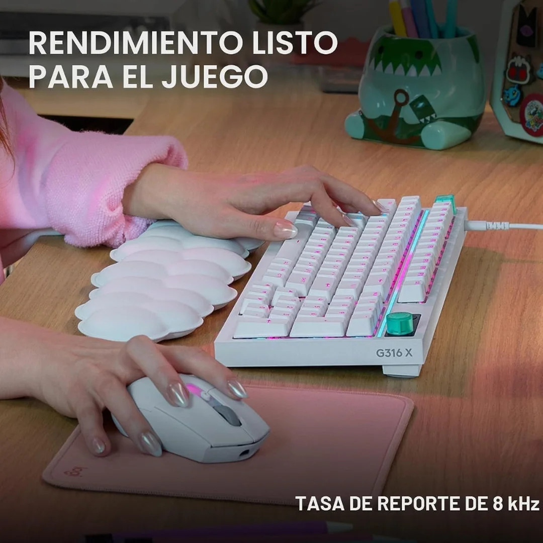 Teclado gamer mecánico Logitech G316 X 98 blanco