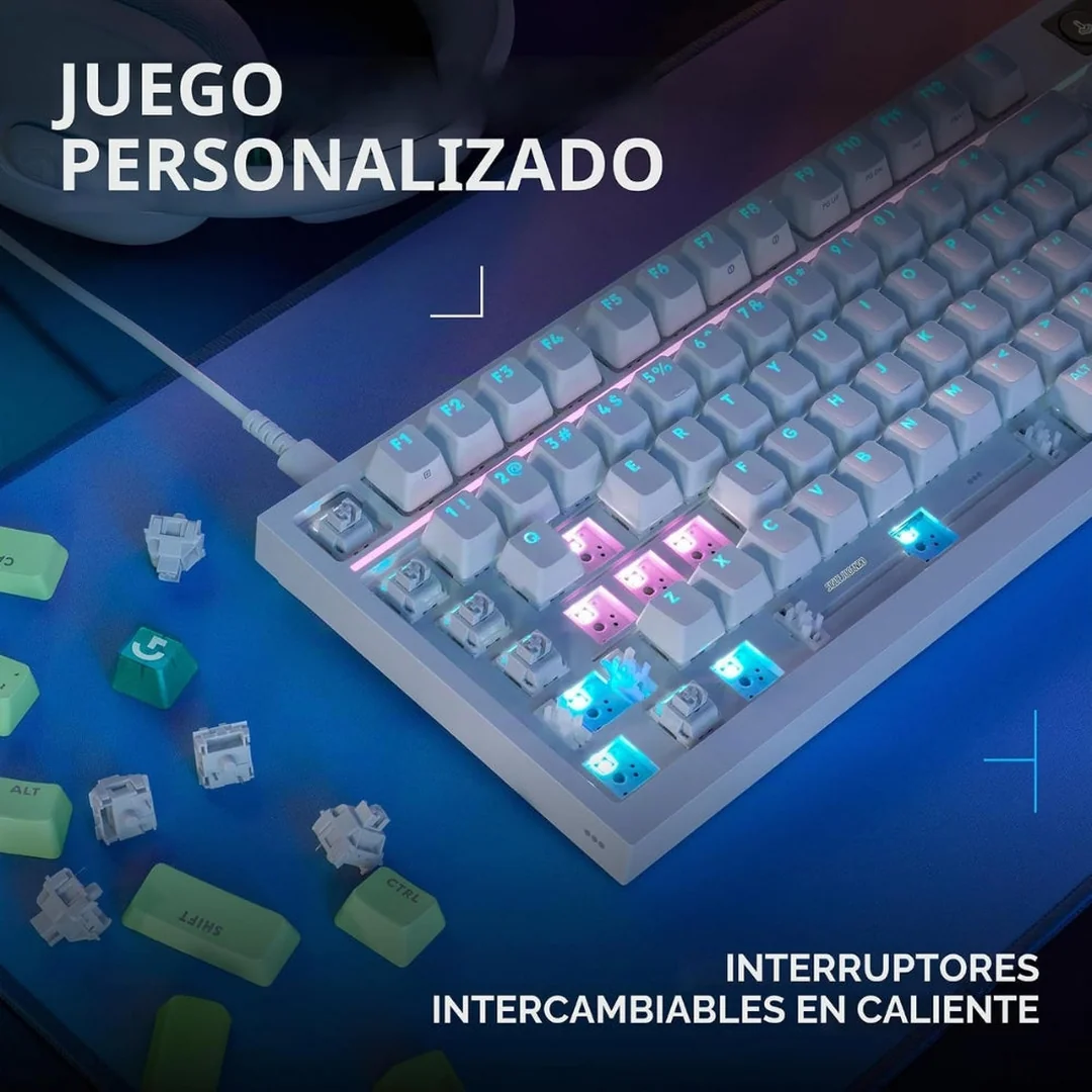 Teclado gamer mecánico Logitech G316 X 98 blanco