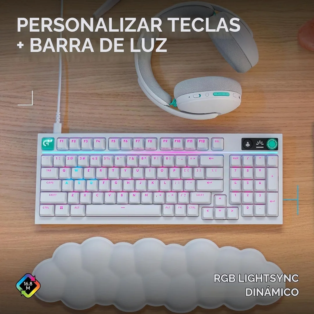 Teclado gamer mecánico Logitech G316 X 98 blanco